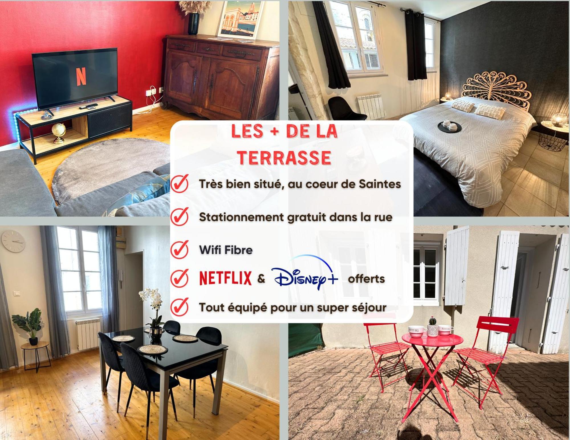 La Terrasse - Parking Gratuit - Fibre - Rdc - Centre Ville Saintes Exterior photo